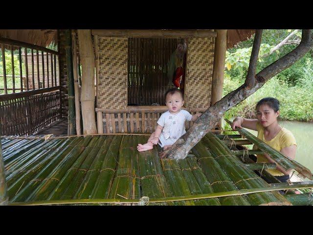 FULL VIDEO: 350 Days Journey - Single Mother Builds Bamboo House By The Lake During Rainy Season