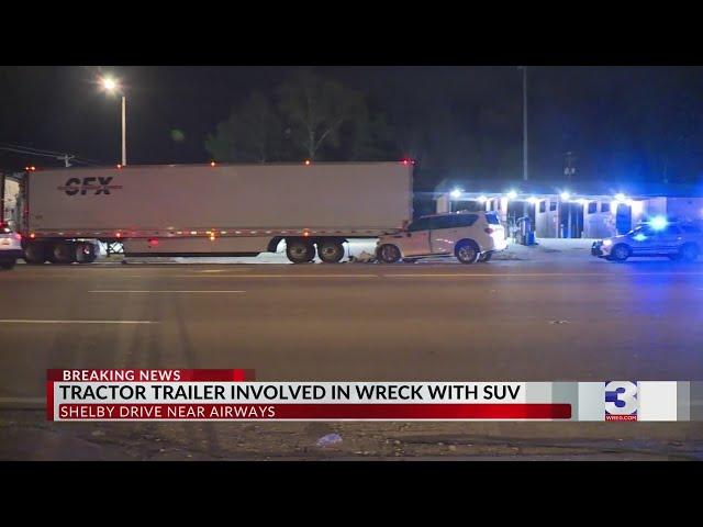 Truck left smashed into back of tractor-trailer in Whitehaven