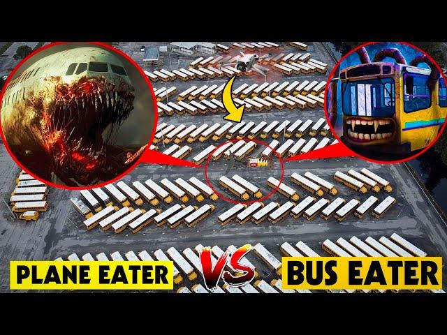 DRONE CATCHES PLANE EATER VS BUS EATER IN REAL LIFE BATTLE! | MAN EATING BUS SCP 2086 VS PLANE EATER