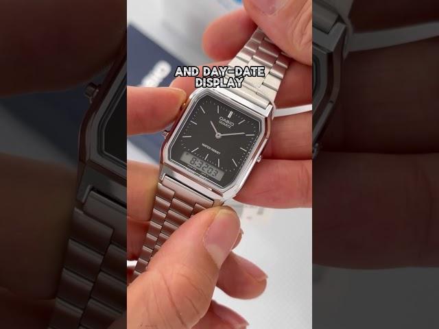 Casio AQ-230A-1DMQ Black Dial – Dual Time & 80s Style! #casioaq230 #retrowatch #casiovintage #casio