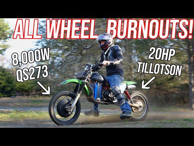 AWD Dirt Bike First Test Drive! (35 Combined HP)