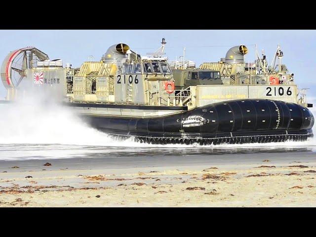 Japanese & American Military Hovercrafts Storm The Beach