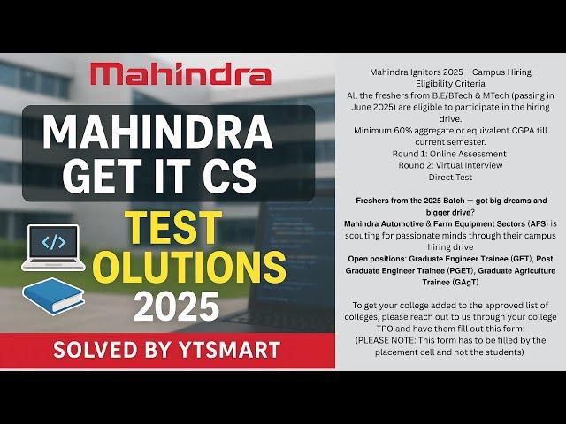 Mahindra Ignitors Assessment Questions and Answers 2025 | Mahindra Solutions #mahindra | Direct Test