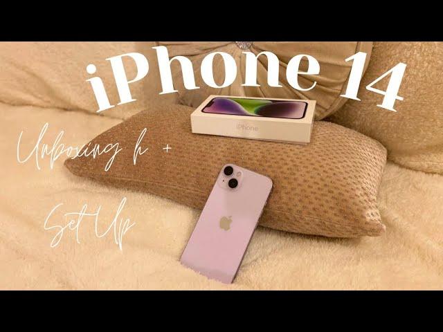 Purple iPhone 14 UNBOXING (128GB) + Set up