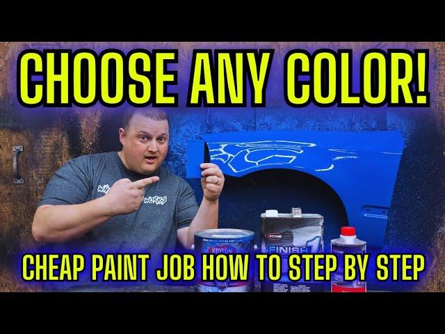 CHOOSE ANY COLOR! CHEAP PAINT JOB HOW TO STEP BY STEP DIY USING KRYLON TINTABLE BASE