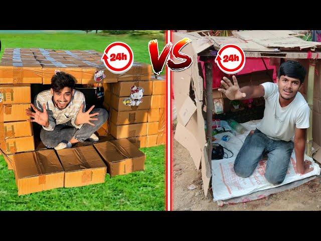 Overnight survival challenge in low to high budget tent house‎ 