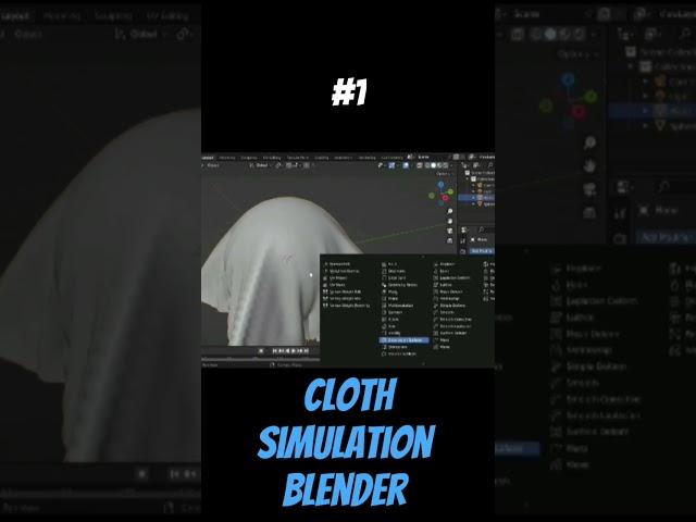 Blender Tip #1. Cloth Simulation in Blender in 60 sec #blender #blendercourse #blendertraining