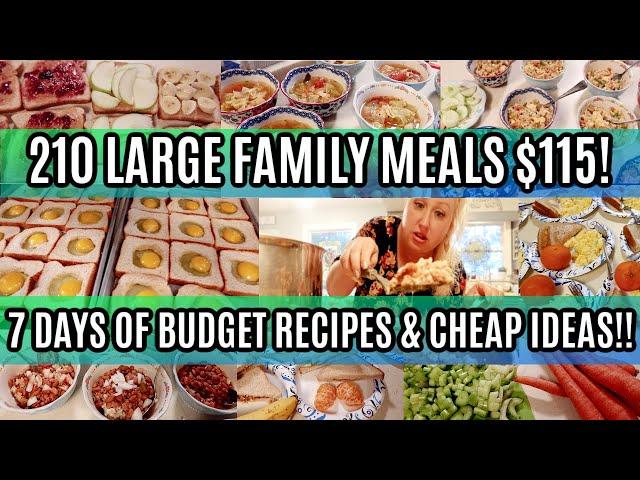 210 EXTREME EMERGENCY BUDGET MEALS for LARGE FAMILIES | 7 DAYS of CHEAP RECIPES | FRUGAL MEAL PLAN