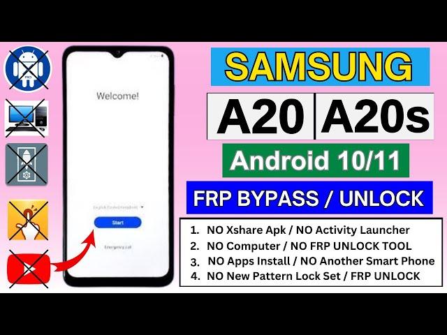 Samsung A20/A20s Frp Bypass/Unlock Android 10/11 | Google Account Unlock| Samsung A20/A20s