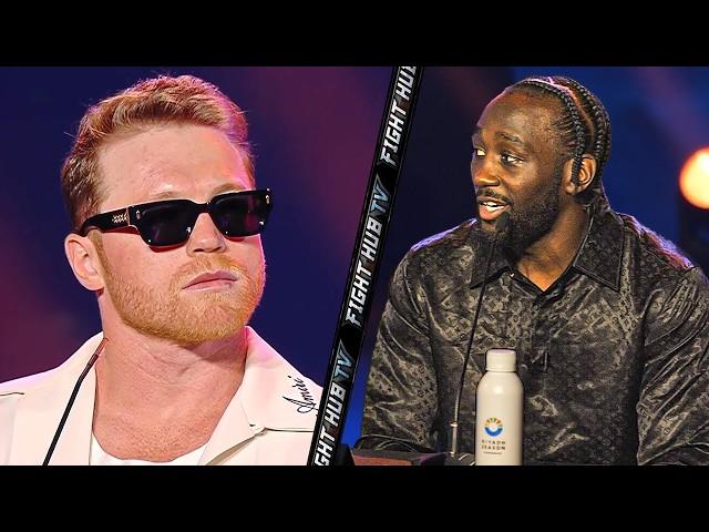 Terence Crawford tells Canelo to his face - IM TAKING YOUR BELTS at press conference!