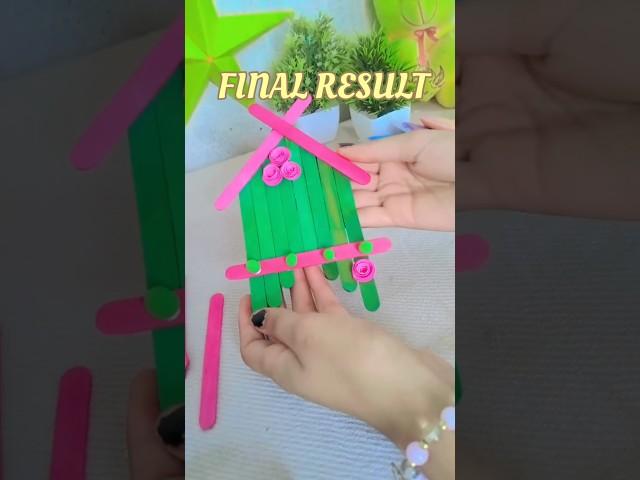 DIY CUTE WALLHANGING With icecream sticks!! #trendingshorts #artandcraft #diy #viral #short