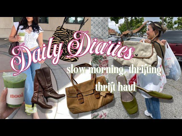 Daily Diaries  day in my life: slow morning, thrifting, thrift haul 🫶