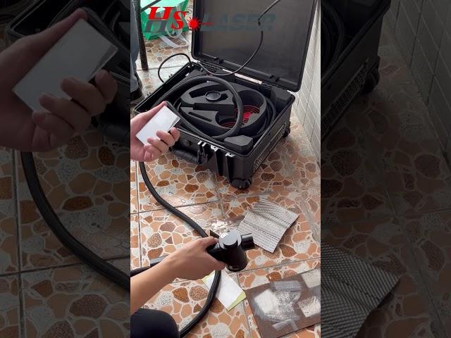 200w mini pulse laser cleaning machine with trolley case from HS LASER