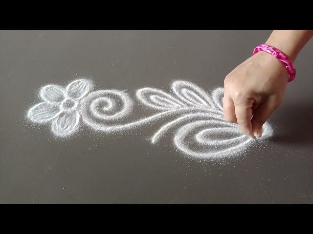 daily use rangoli || rangoli || rangoli design || rangoli kolam || muggulu || freehand rangoli