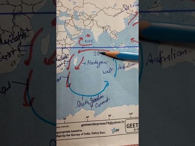 indian ocean  current l learn geography# study  #youtube shorts