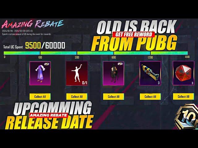 New Amazing Rebate Is Here | Get Free Materials & Mythic Emblems| Outfits & Emote | PUBGM