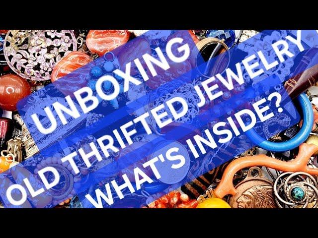 THRIFT STORE SORT FROM 2O YEARS AGO! OLD GLASS GEMS SILVER GOLD BEADS #unboxing #jewelry #haul #old