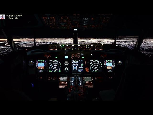 Boeing 737 Night Landing