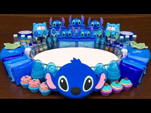 BLUE STITCH Slime! Mixing Makeup, Glitter and More into Glossy Slime! Satisfying Slime Video #761