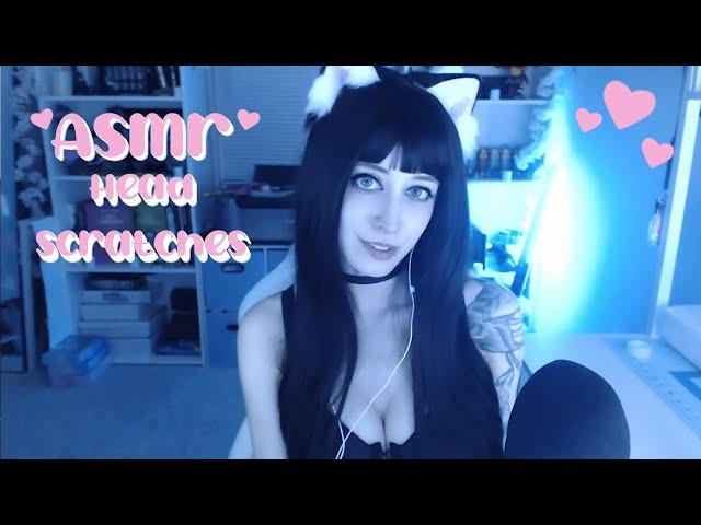 ASMR  Cat girl gives you head scratches and head rubs