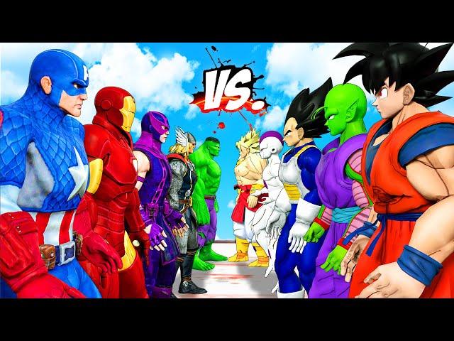 TEAM AVENGERS VS TEAM DRAGON BALL - GOKU, VEGETA, SPIDER-MAN, HULK - EPIC SUPERHEROES WAR