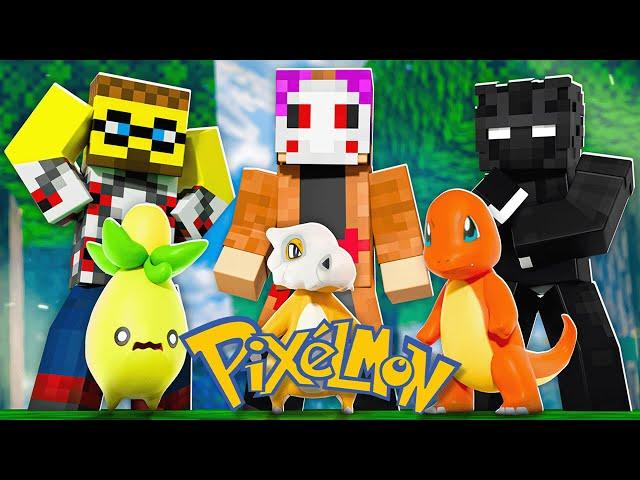 Four Trainers Begin their Pokemon Adventure in Minecraft! | Minecraft Pixelmon [Episode 1]