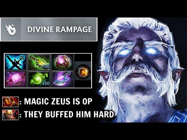 DIVINE RAMPAGE Crazy Magic Damage 7.37c Zeus is OP! OC + Ethereal + Refresher Imba Build Dota 2