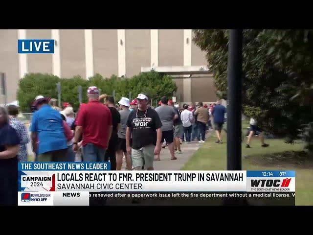 Locals react to former President Trump in Savannah