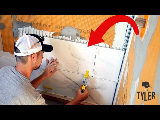 Every Step you Need to Install Large Format Tiles on a new Walk in Shower Wall! Tile walls 101