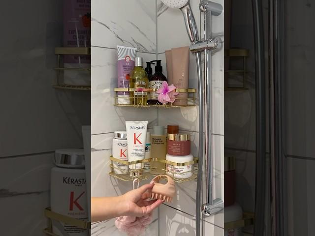 new shower shelves  #shower #organization #asmr #aesthetic #bathroom decor#bathroomorganization