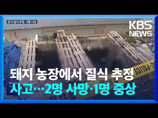 돼지 농장에서 질식 추정 사고…2명 사망·1명 중상 / KBS  2024.12.02.