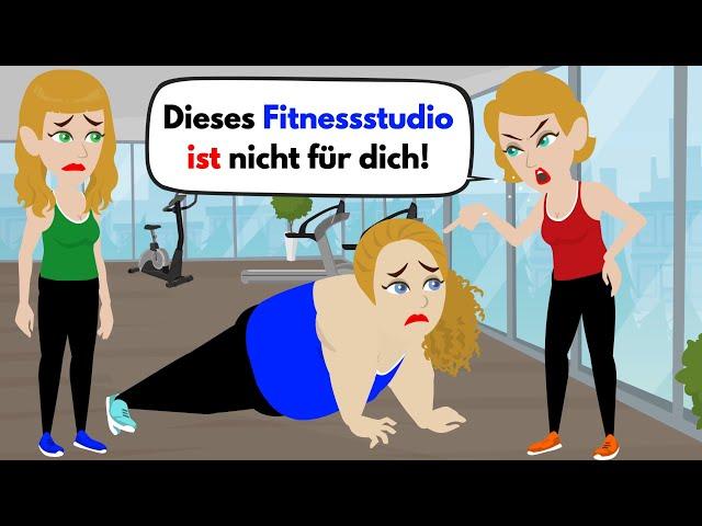 Fat woman is bullied in the gym + Bonus a story | Learn German