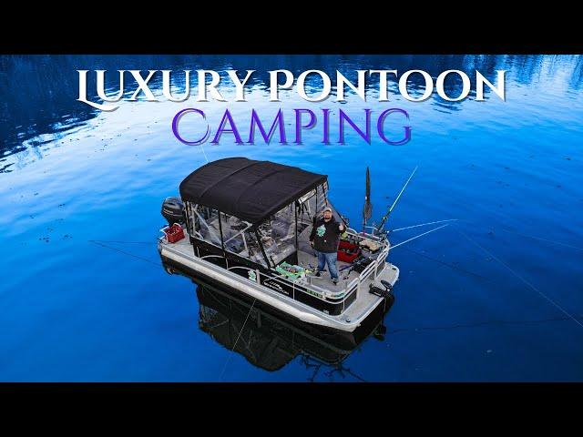 Luxury Pontoon Boat Camping (Winter Camping)