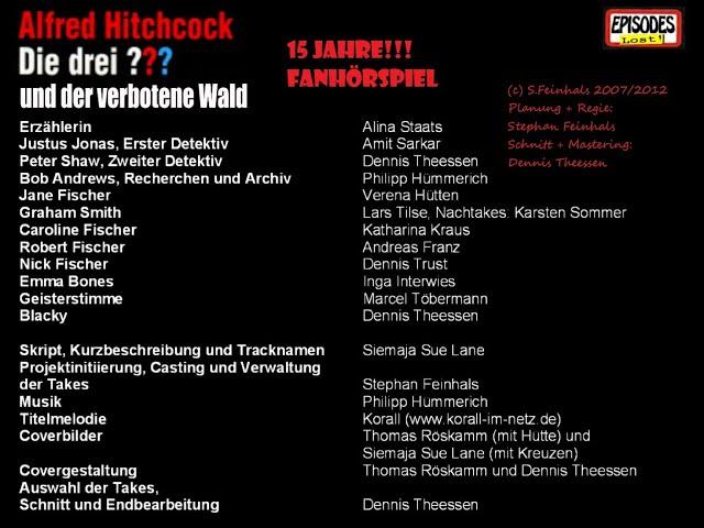 15 JAHRE FANHÖRSPIEL "Drei Fragezeichen und der verbotene Wald" (2007-2022) DANKE an alle!!!