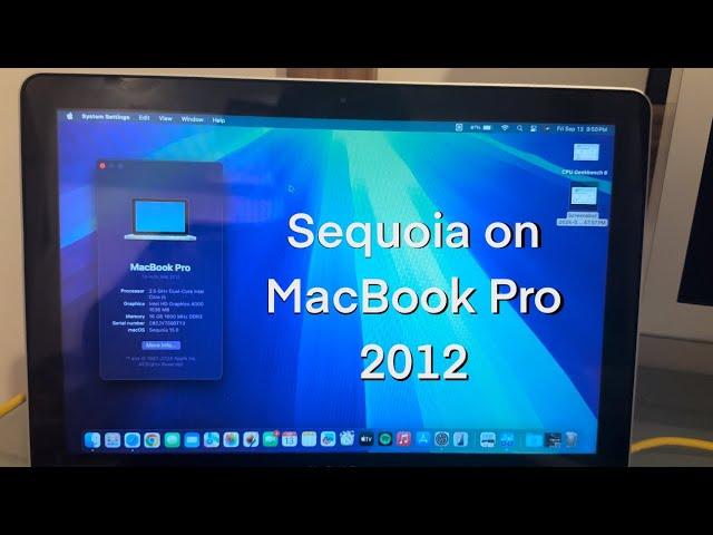 Installing macOS Sequoia on MacBook Pro 2012