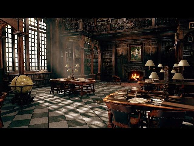 Hogwarts Library Ambience | Harry Potter & Fireplace - for Studying, Focusing & Sleep