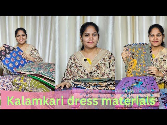 kalamkari dress materials with embroidery dupatta