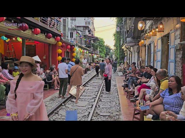 【4K】Hanoi Train Street, Vietnam: A unique journey through time