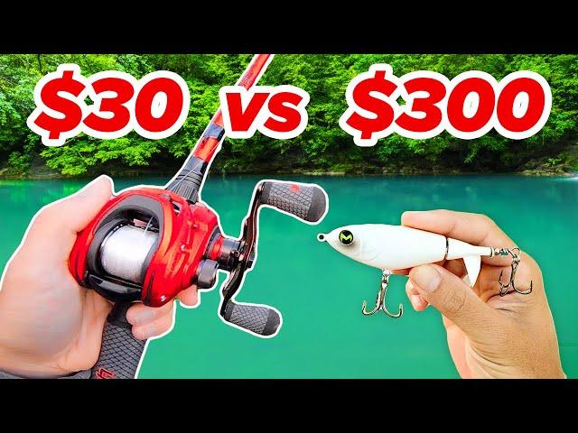 $30 vs $300 Topwater Budget Fishing Challenge (Rod, Reel, Lures)