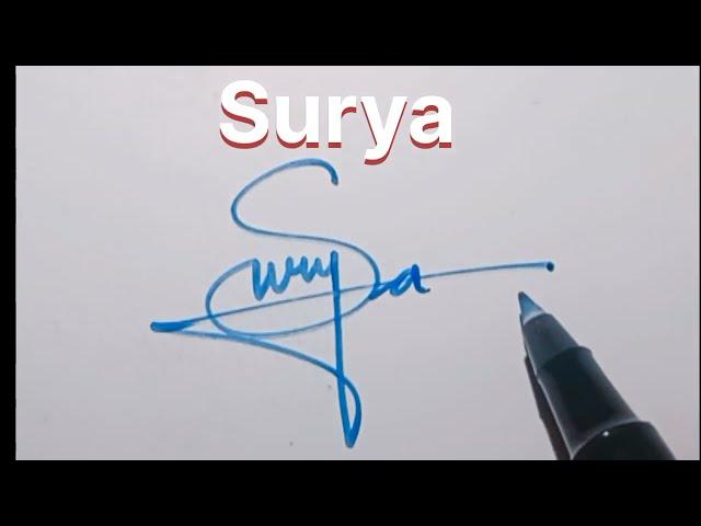Surya name signature style || stylish Signature 1m