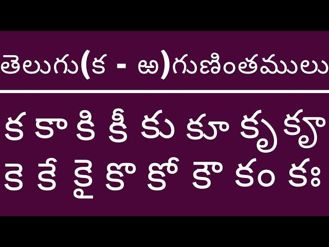 గుణింతాలు (క - ఱ) Telugu Guninthalu all from Ka to Rra | Telugu Varnamala Guninthalu|Telugu Alphabet