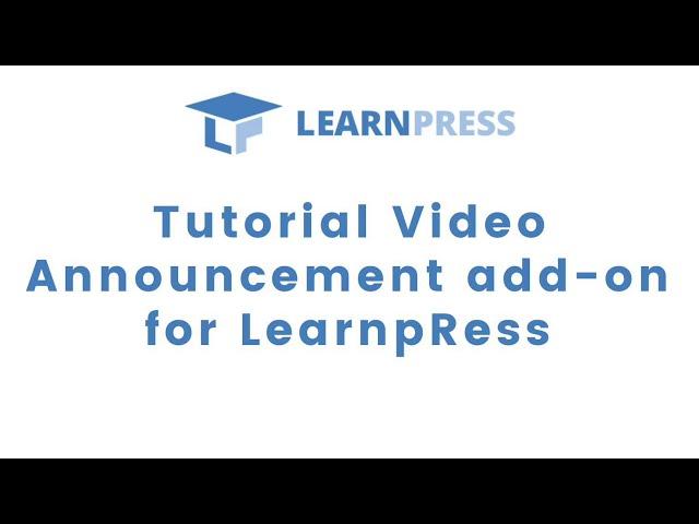 LearnPress 3.0 - How to use Announcement Add-on for LearnPress