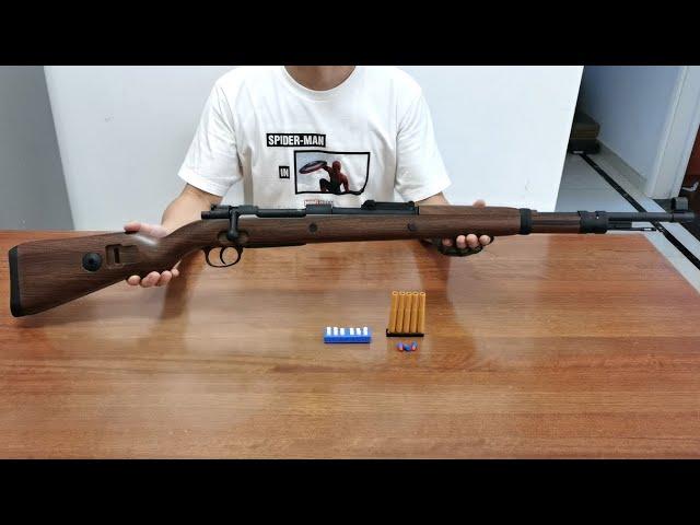 Kar98k Shell Ejection Soft Bullet Toy Gun Unboxing 2022 - Realistic Sniper Rifle Gun