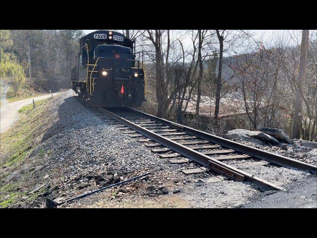 Train ripping through new asphalt!