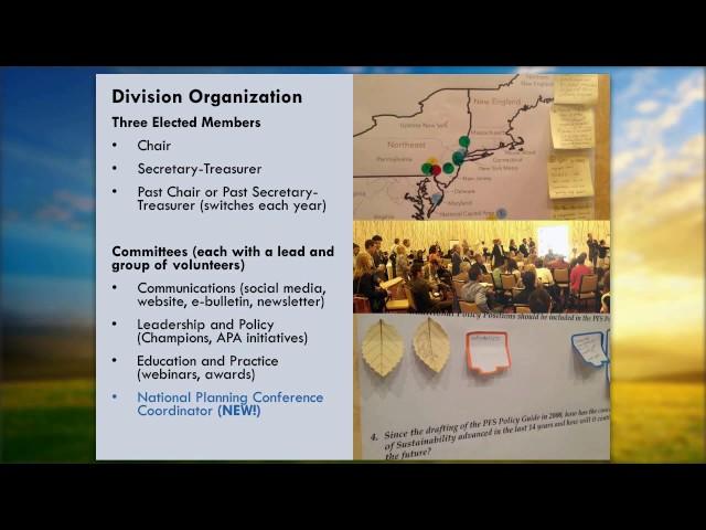 APA Sustainable Communities Division Webinar: Division Overview and Opportunities to Get Involved