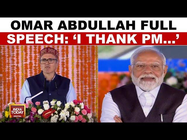 Omar Abdullah Full Speech: PM Modi Inaugurates Landmark Rail Project In J&K | India Today News