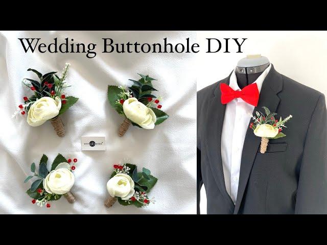 How to make flower buttonhole, Artificial flower Men’s buttonhole tutorial, Anita Benko Bridal