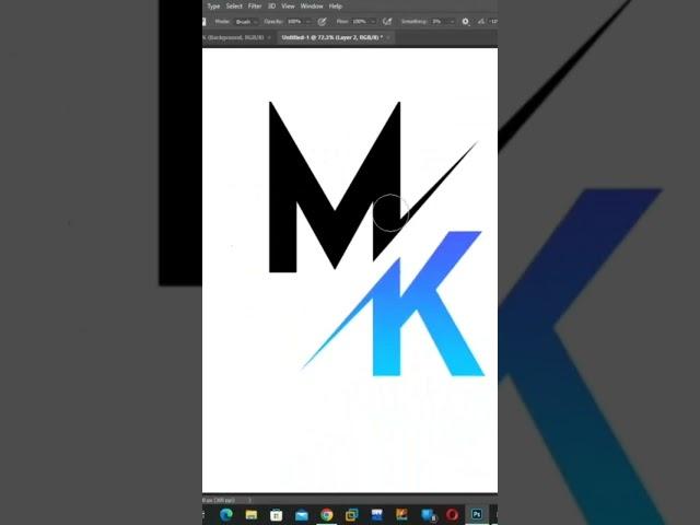 Simple logo design MK in Photoshop = tutorial = Photoshop 2021 =