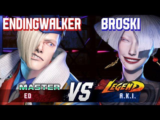 SF6 ▰ ENDINGWALKER (Ed) vs BROSKI (A.K.I.) ▰ High Level Gameplay