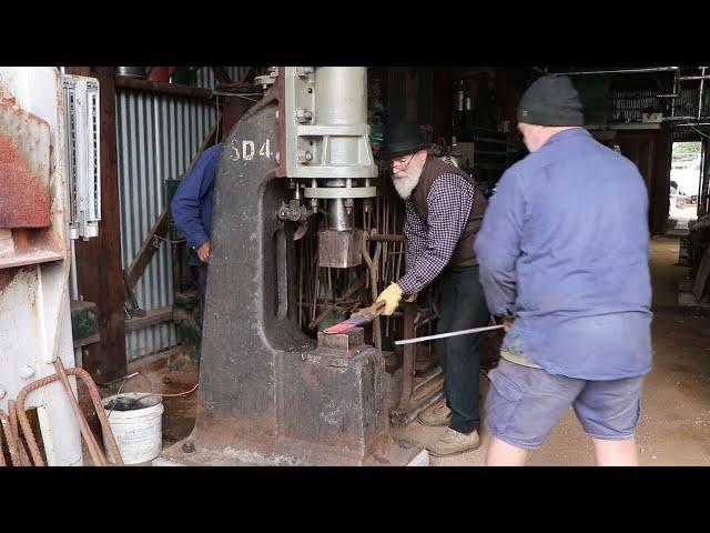 Fabulous foundry work with kiln and power hammer, Lake Goldsmith Steam Rally, Victoria, Australia